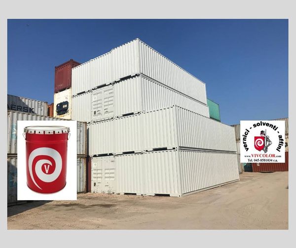 Containers verniciati con nostra pittura al clorocaucciu CLOROVIV RAL 7035