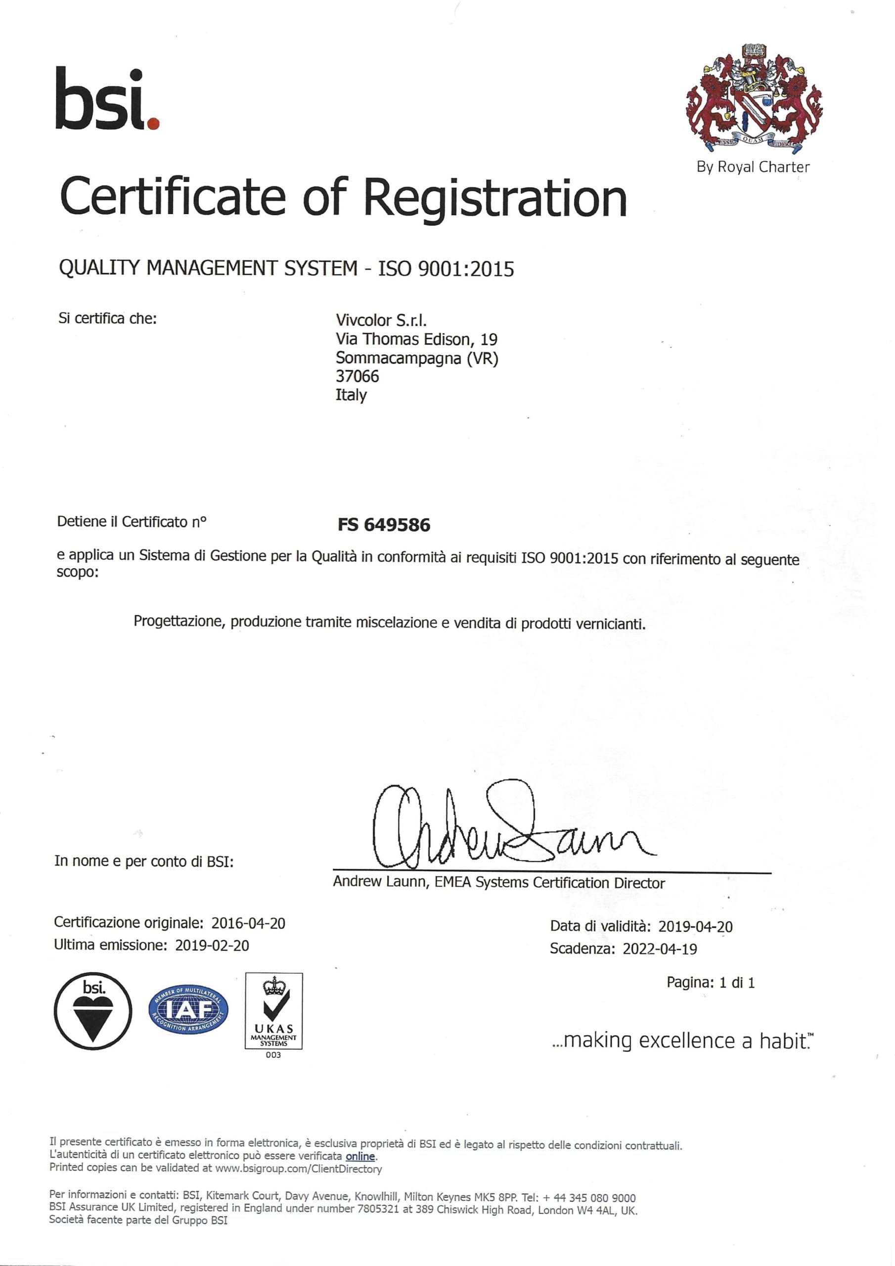certificato bsi